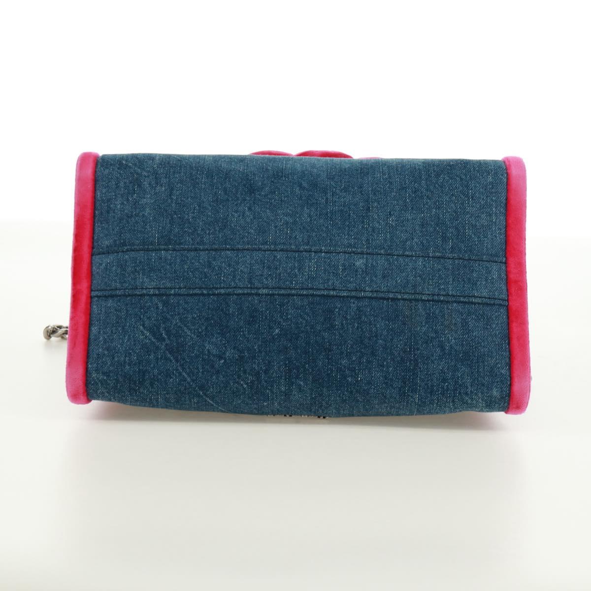 Miu Miu Chain Shoulder Bag Denim 2way Blue Auth 170929V