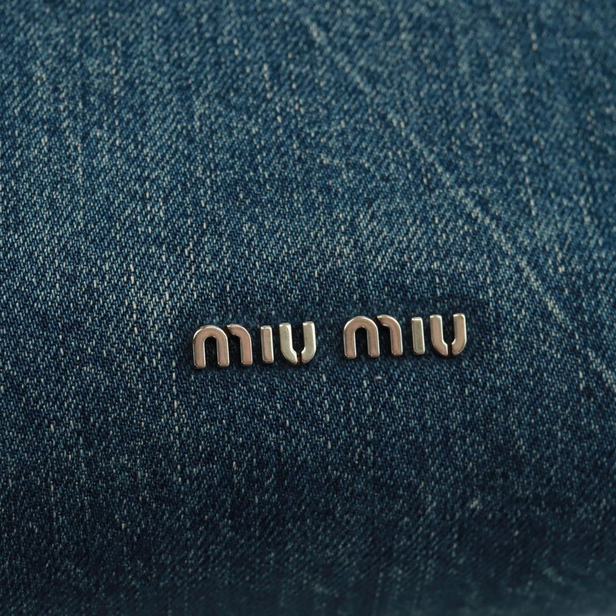 Miu Miu Chain Shoulder Bag Denim 2way Blue Auth 170929V