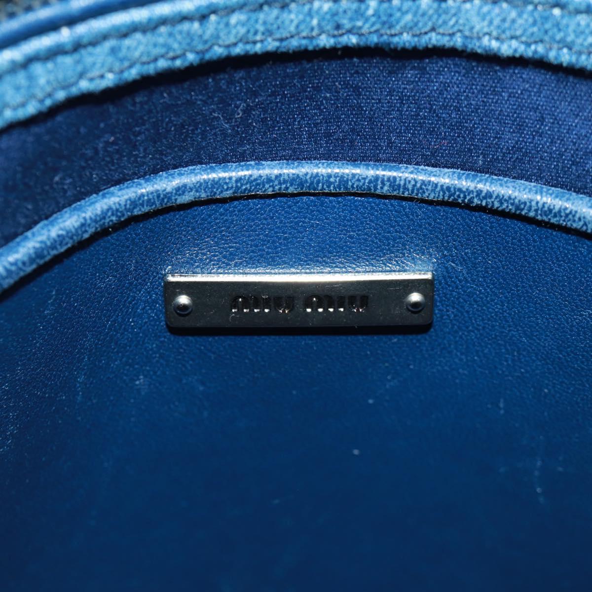Miu Miu Chain Shoulder Bag Denim 2way Blue Auth 170929V