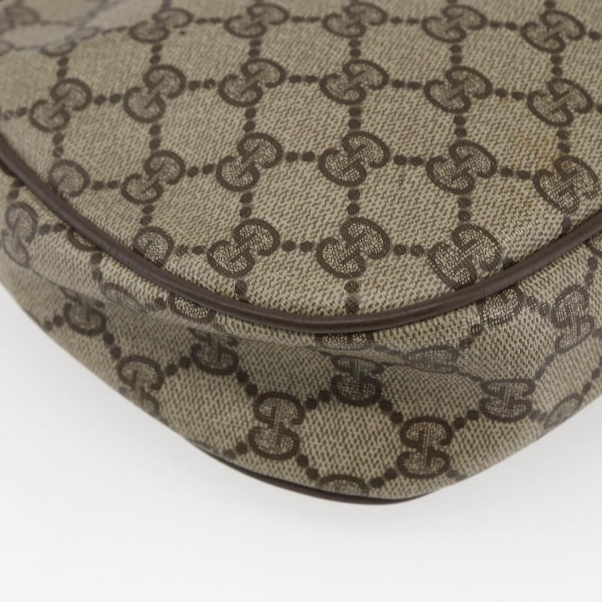 GUCCI GG Supreme Web Sherry Line Clutch Bag PVC Beige Gold 89 01 034 Auth 170931