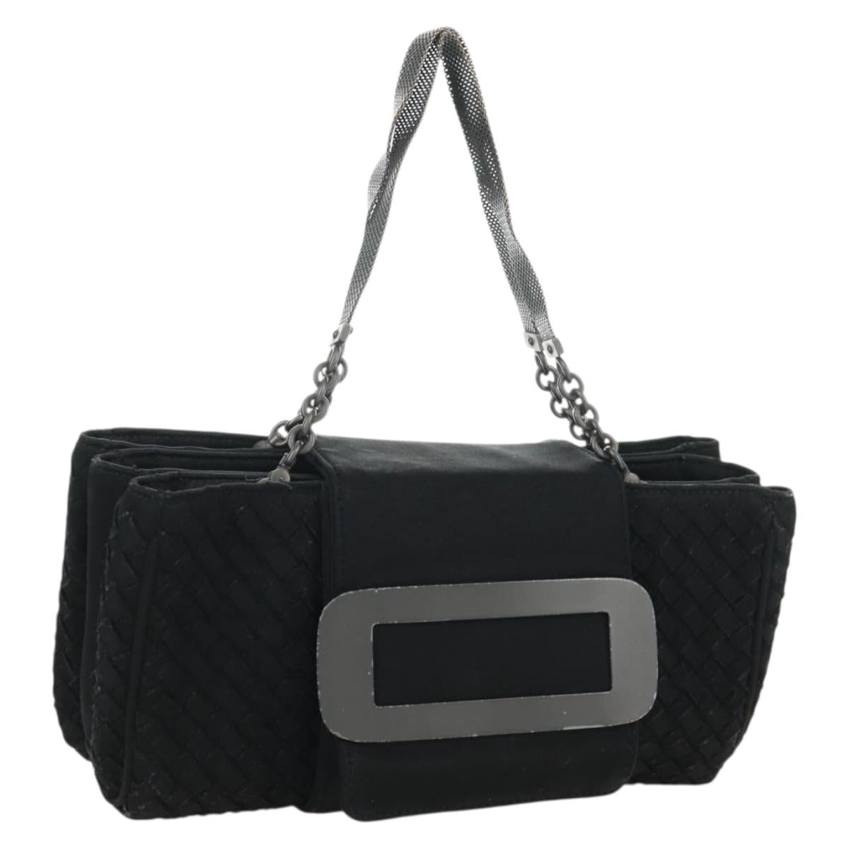 BOTTEGA VENETA INTRECCIATO Chain Hand Bag Black Auth 170936V
