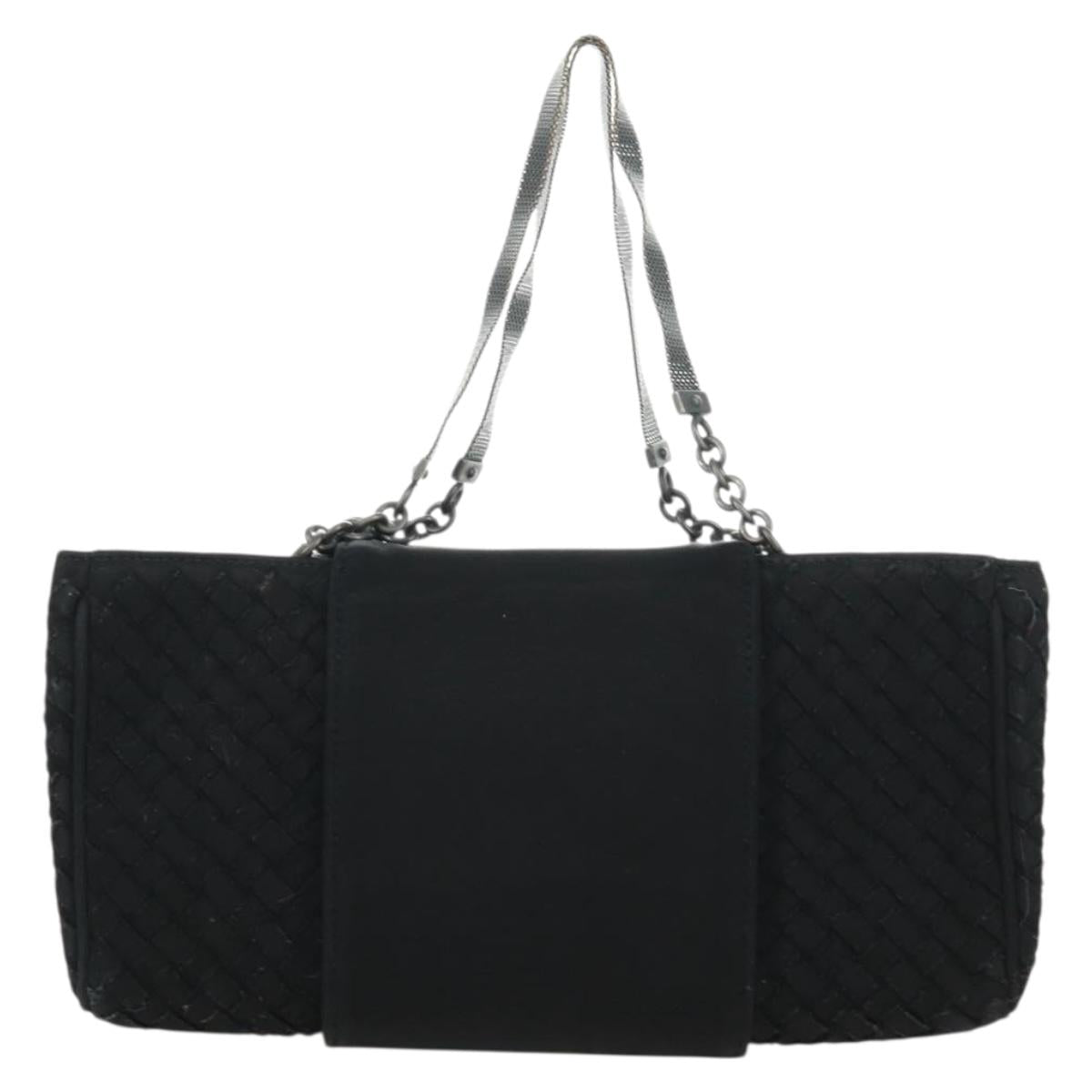 BOTTEGA VENETA INTRECCIATO Chain Hand Bag Black Auth 170936V