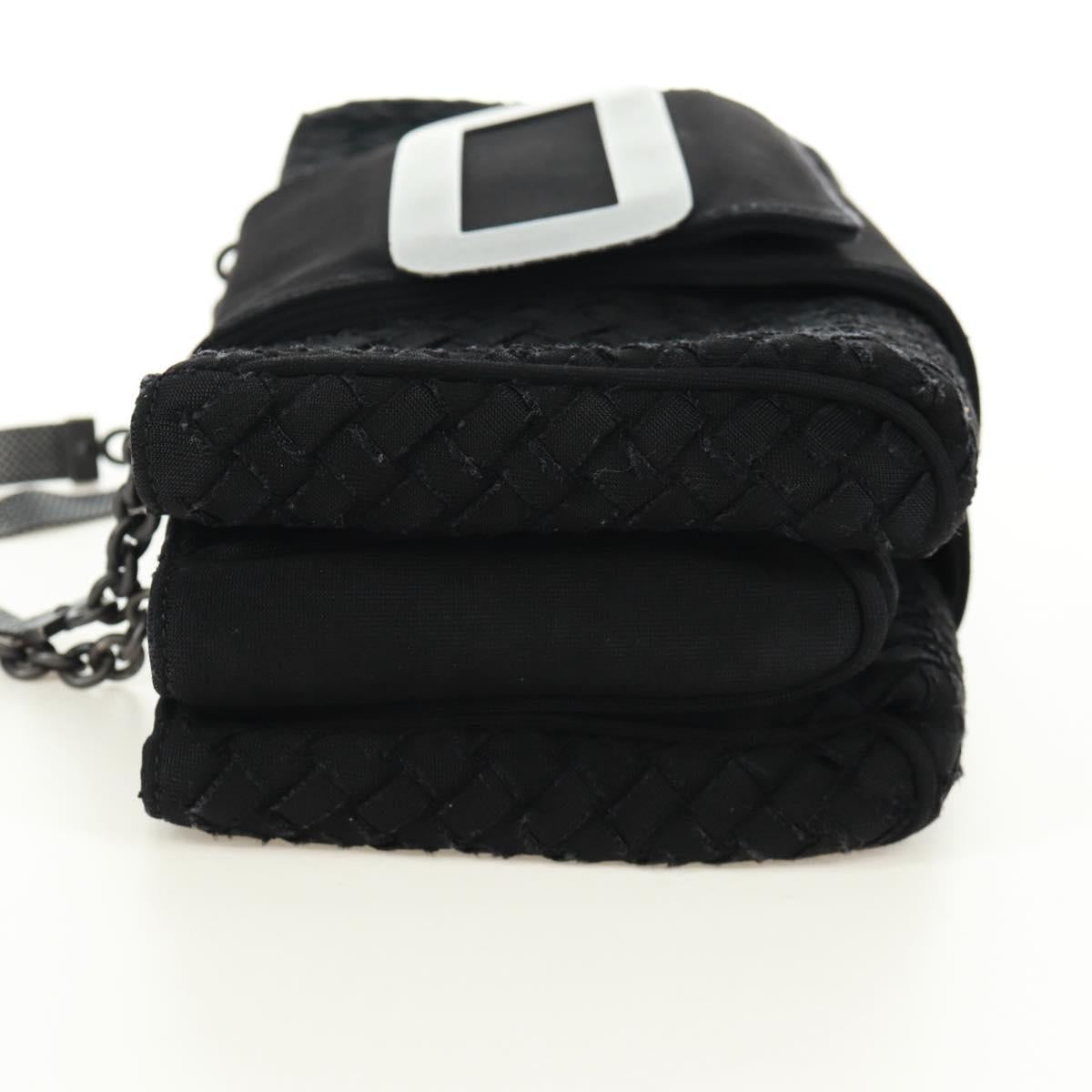 BOTTEGA VENETA INTRECCIATO Chain Hand Bag Black Auth 170936V