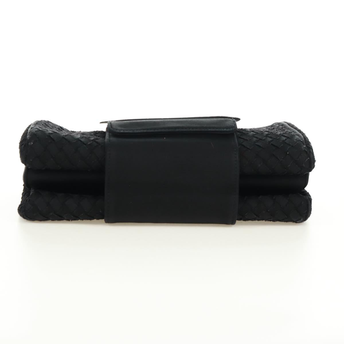 BOTTEGA VENETA INTRECCIATO Chain Hand Bag Black Auth 170936V