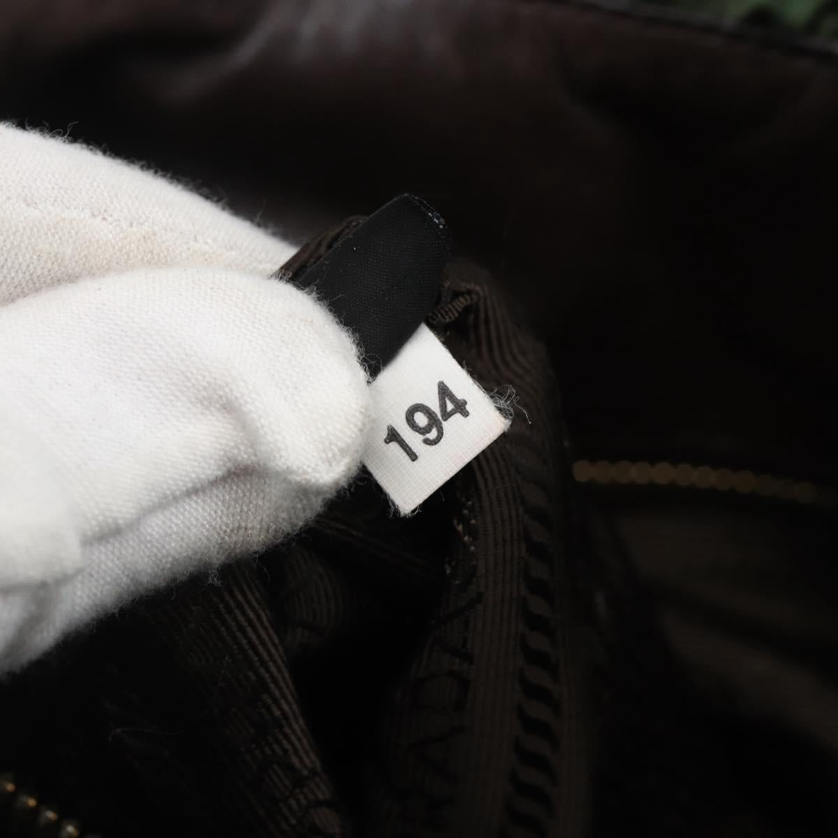 PRADA Hand Bag Nylon 2way Khaki Gold Auth 170942