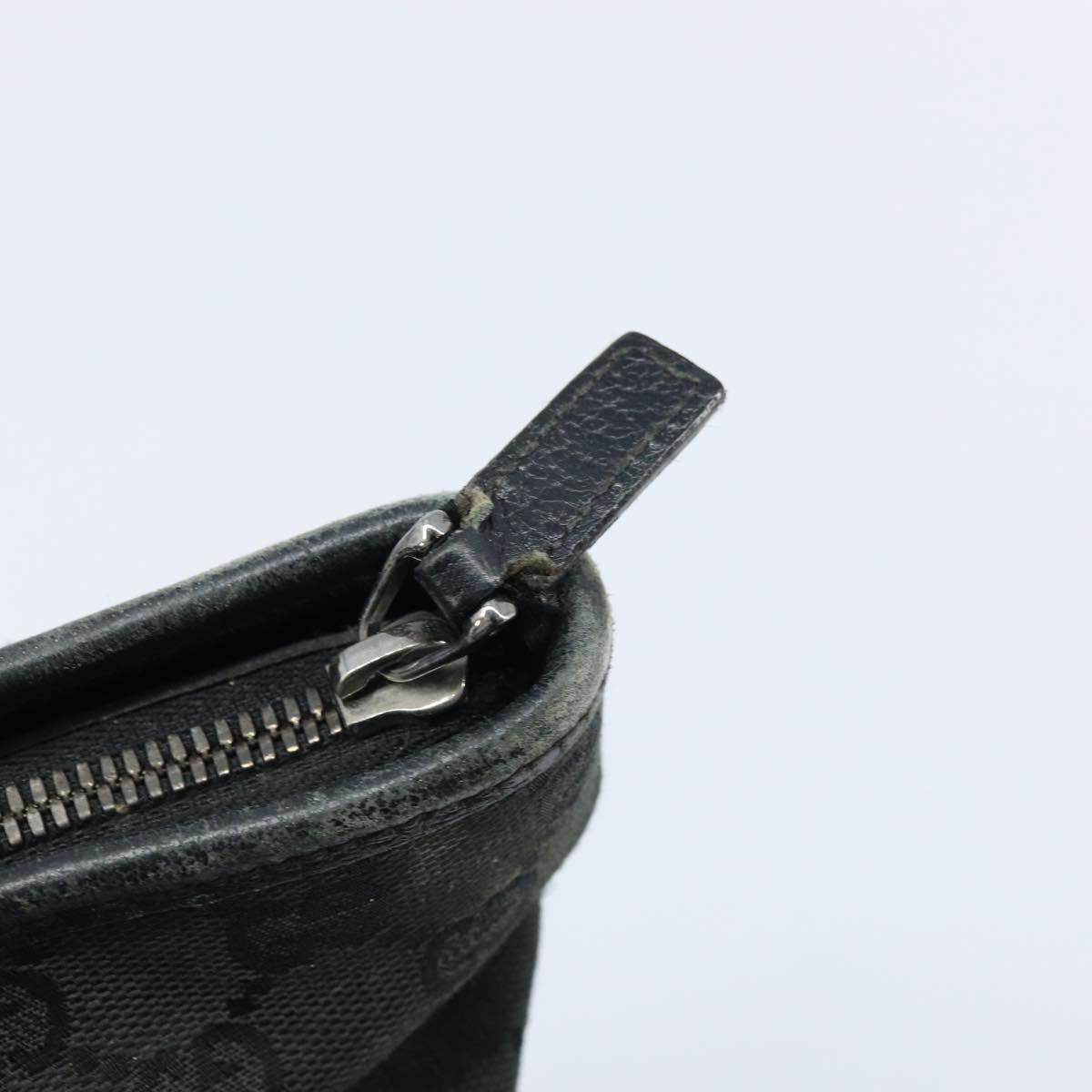 GUCCI GG Canvas Web Sherry Line Tote Bag Black 132898 Auth 170944