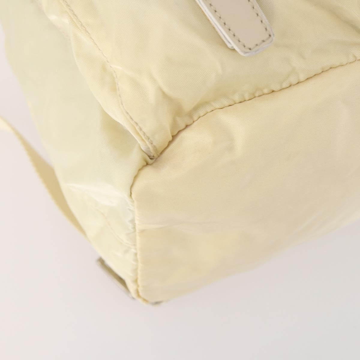 PRADA Backpack Nylon White Silver Auth 170947