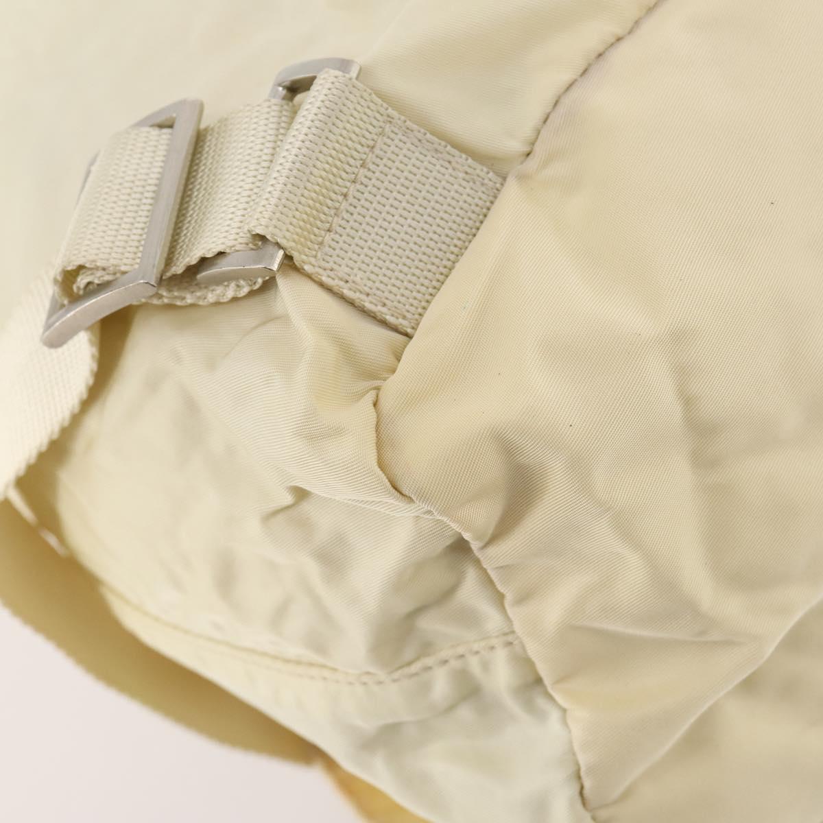 PRADA Backpack Nylon White Silver Auth 170947