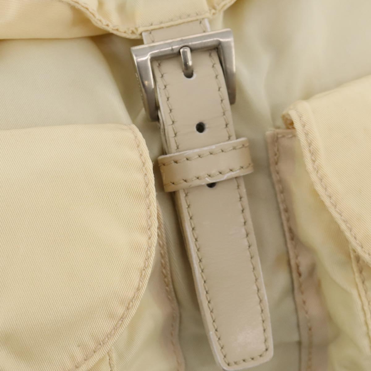 PRADA Backpack Nylon White Silver Auth 170947