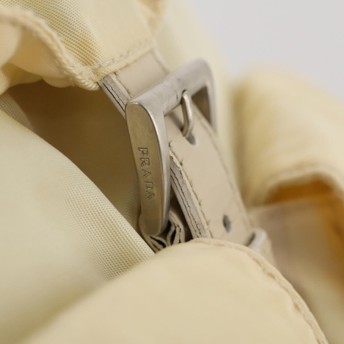 PRADA Backpack Nylon White Silver Auth 170947