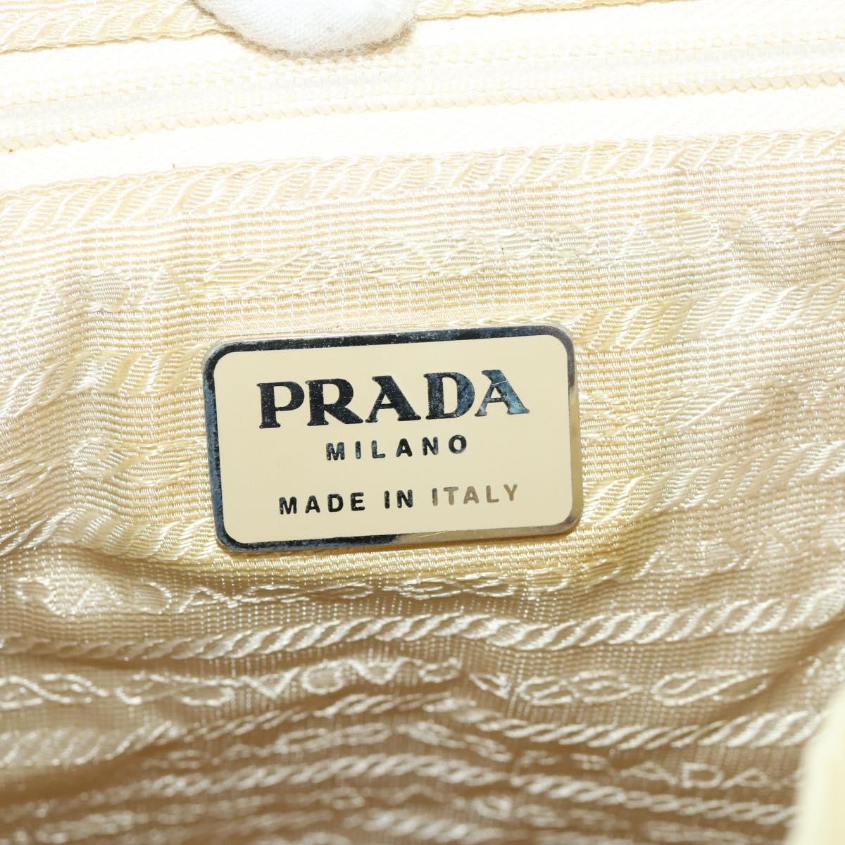 PRADA Backpack Nylon White Silver Auth 170947
