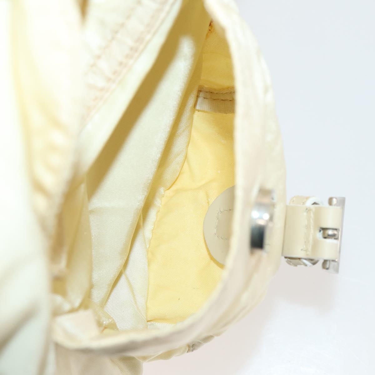 PRADA Backpack Nylon White Silver Auth 170947