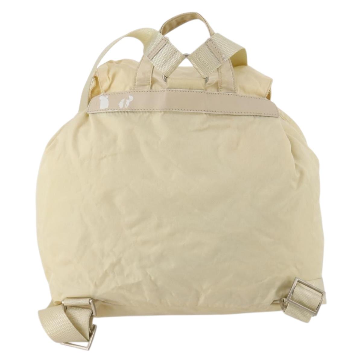 PRADA Backpack Nylon White Silver Auth 170947