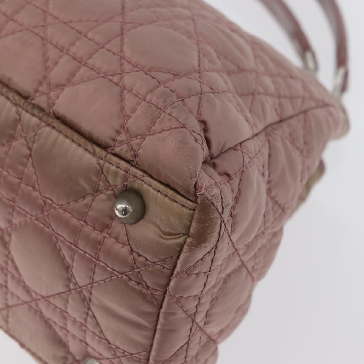 Christian Dior Canage Hand Bag Nylon Pink Silver Auth 170948
