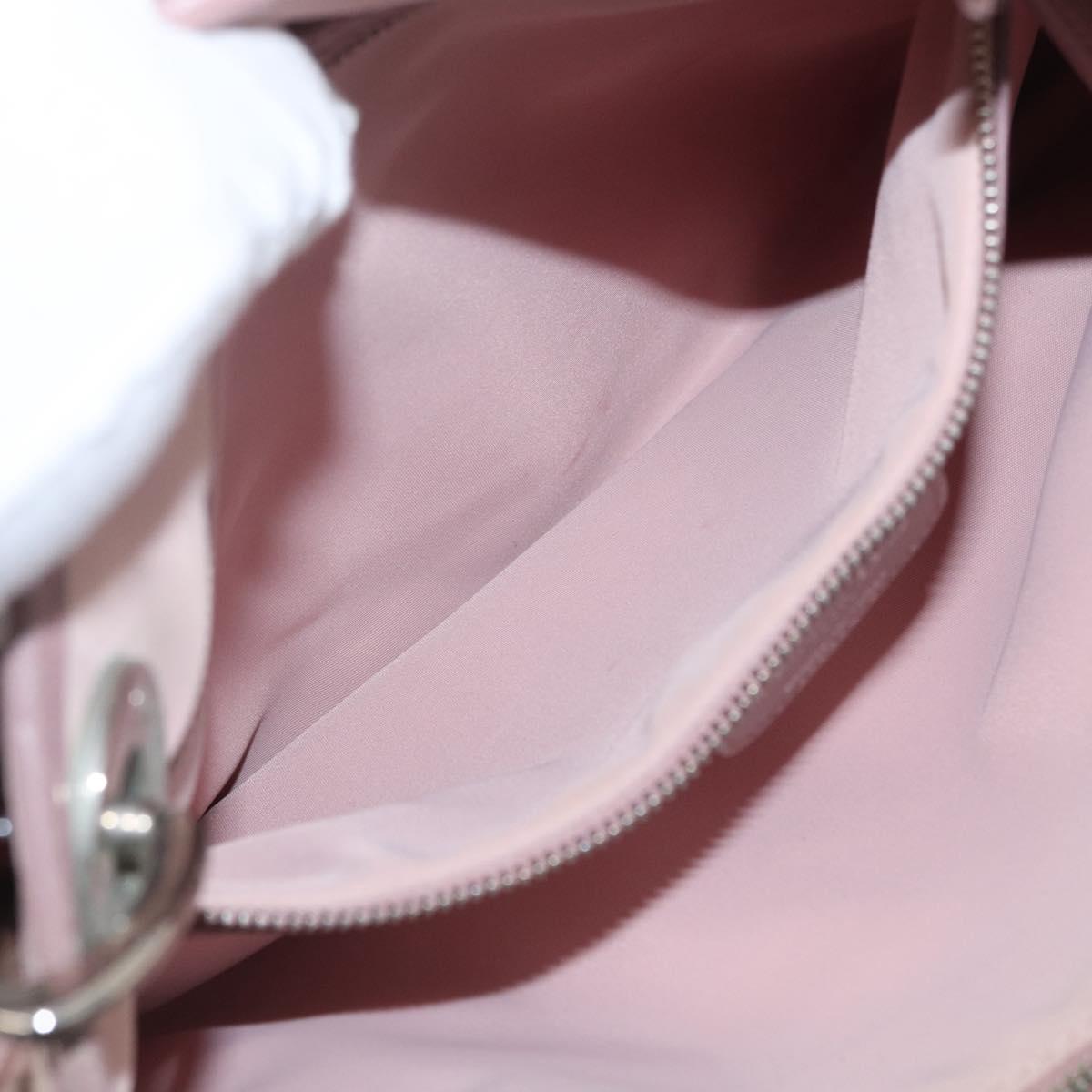 Christian Dior Canage Hand Bag Nylon Pink Silver Auth 170948