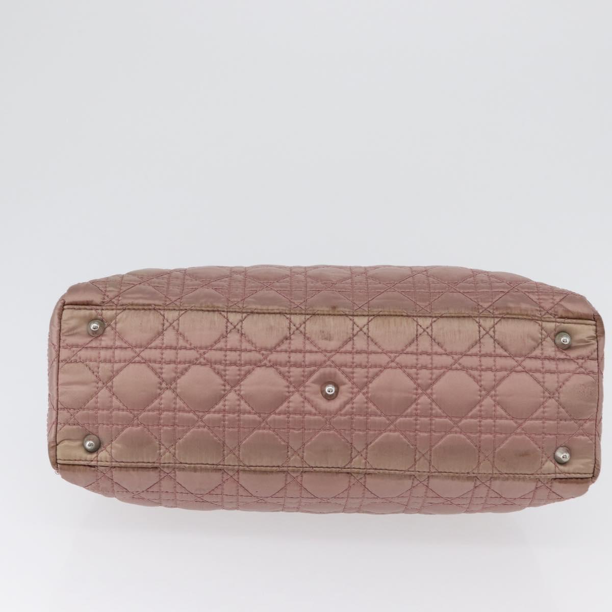 Christian Dior Canage Hand Bag Nylon Pink Silver Auth 170948
