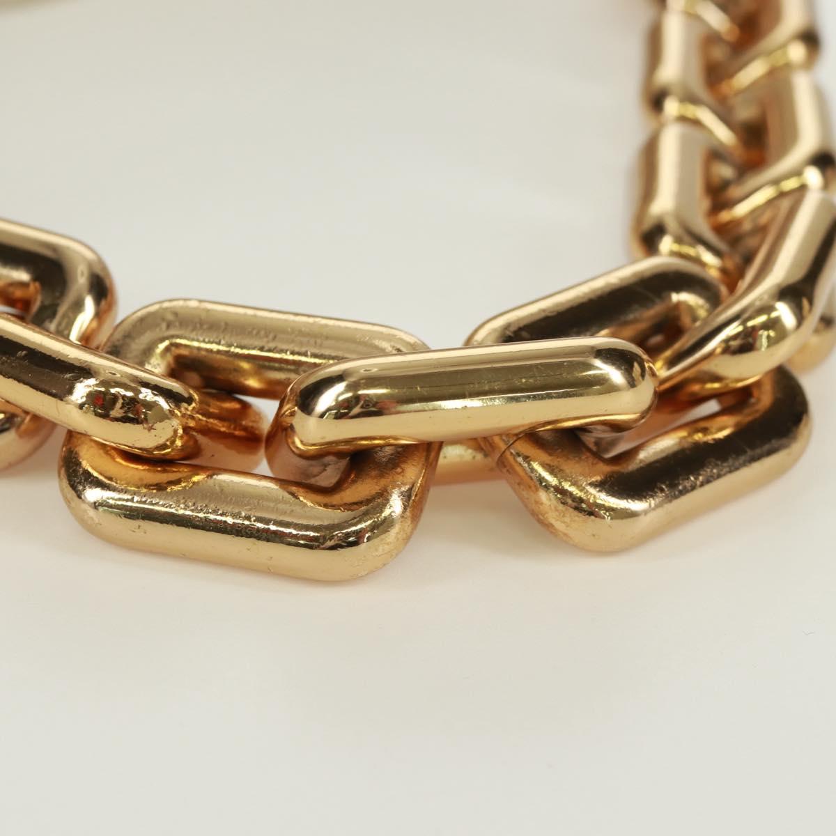 BOTTEGA VENETA Chain Shoulder Bag Leather White Gold Auth 170958V