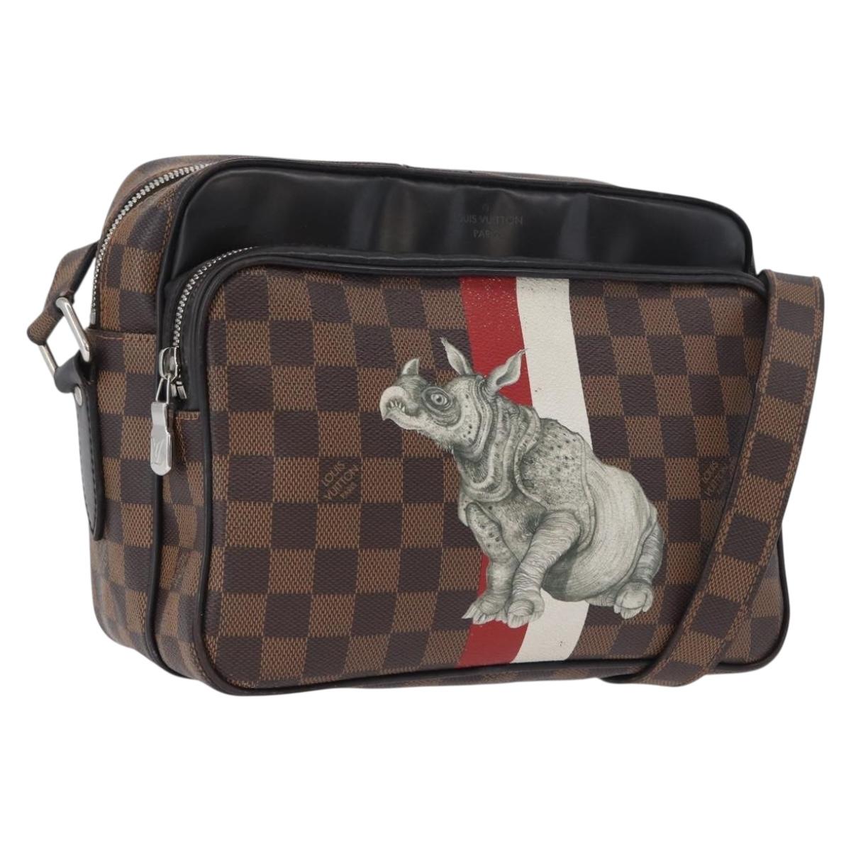 LOUIS VUITTON Damier Ebene Chapman Brothers Nile PM Bag N42704 LV Auth 170961