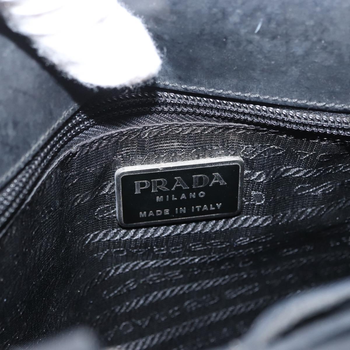 PRADA Tote Bag PVC Black Silver Auth 170971