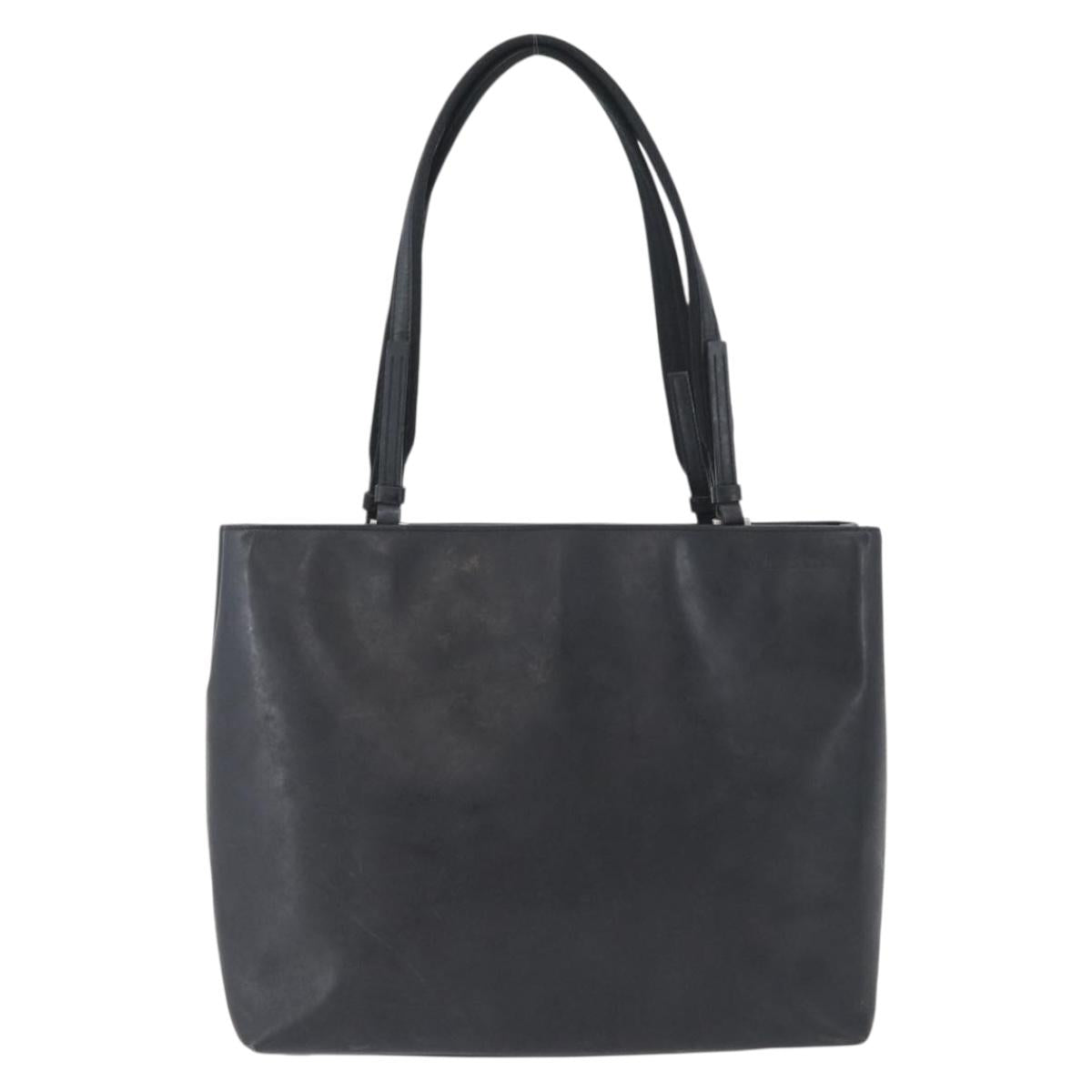 PRADA Tote Bag PVC Black Silver Auth 170971