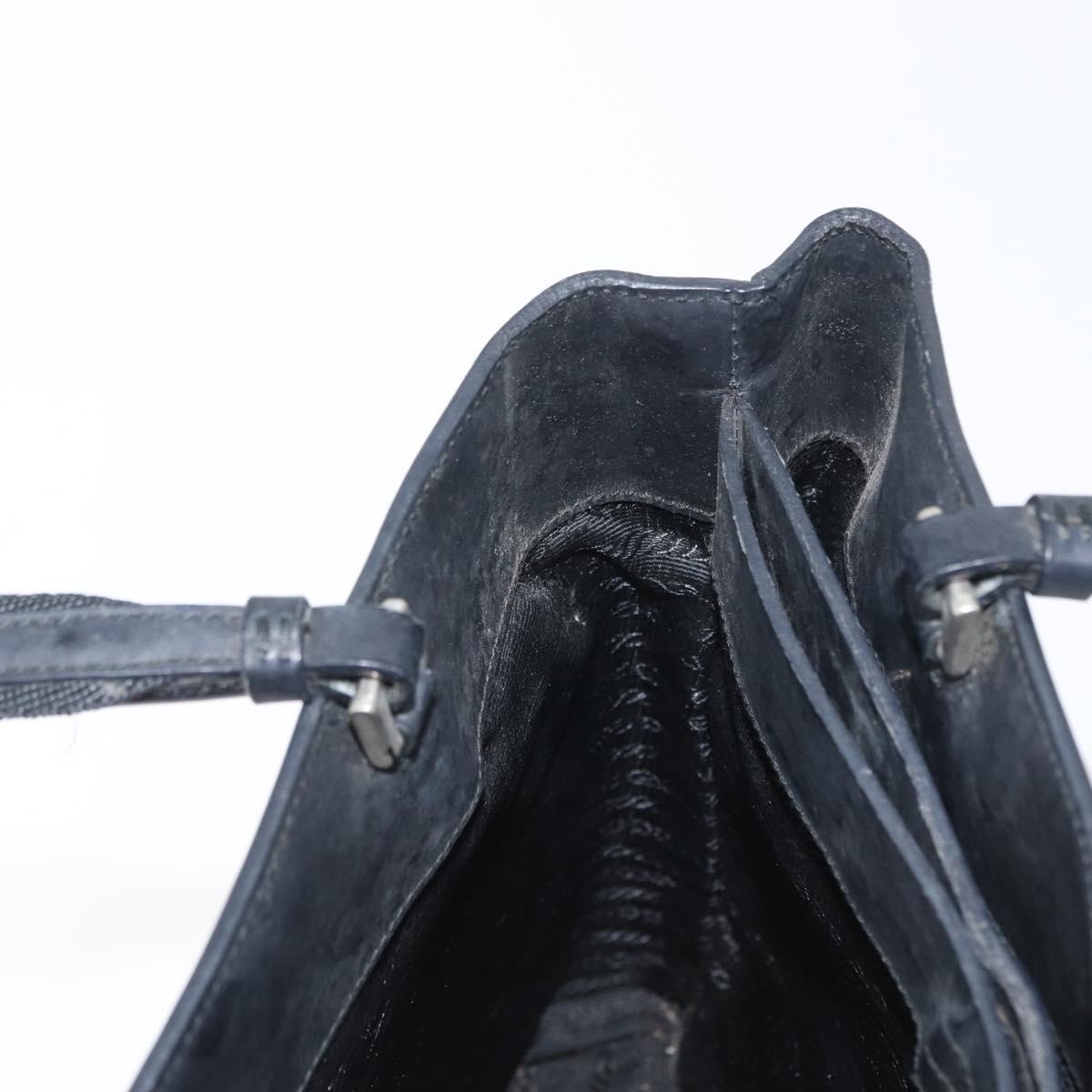 PRADA Tote Bag PVC Black Silver Auth 170971