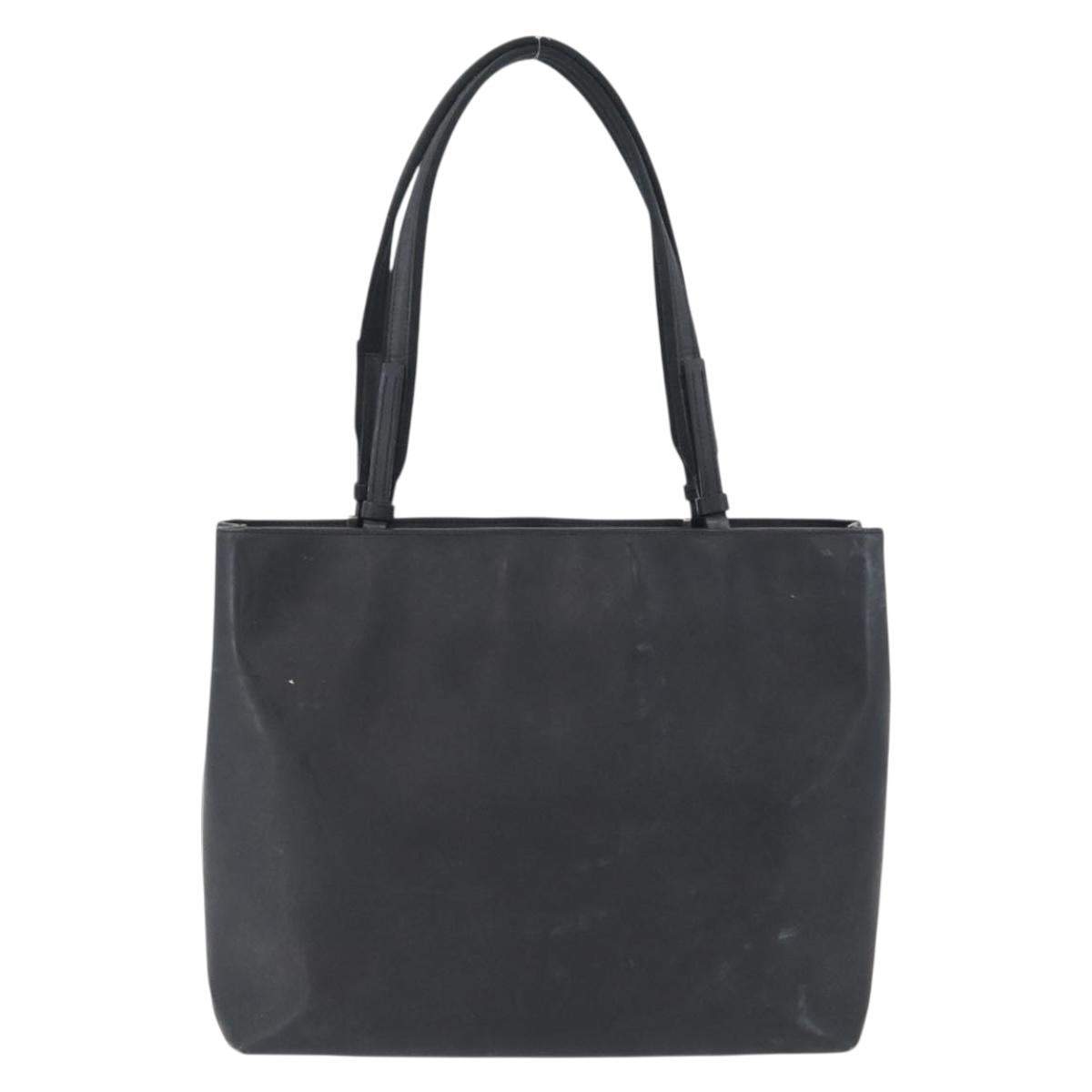 PRADA Tote Bag PVC Black Silver Auth 170971