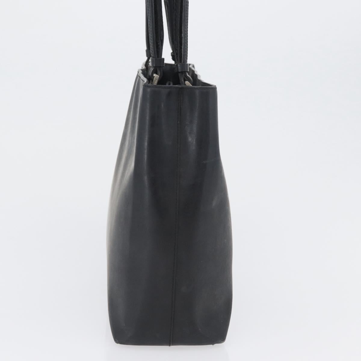 PRADA Tote Bag PVC Black Silver Auth 170971