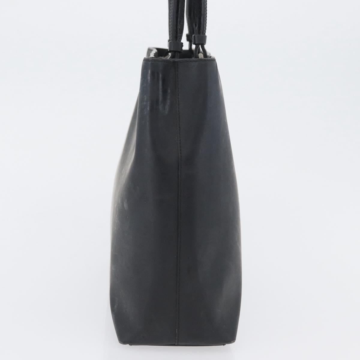 PRADA Tote Bag PVC Black Silver Auth 170971