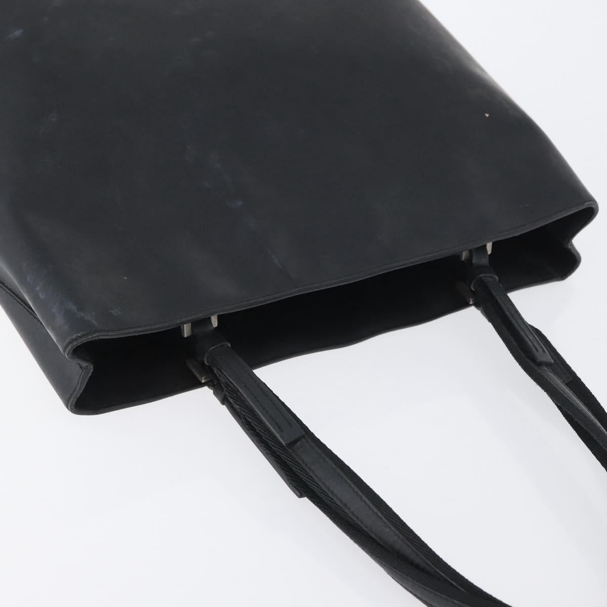 PRADA Tote Bag PVC Black Silver Auth 170971