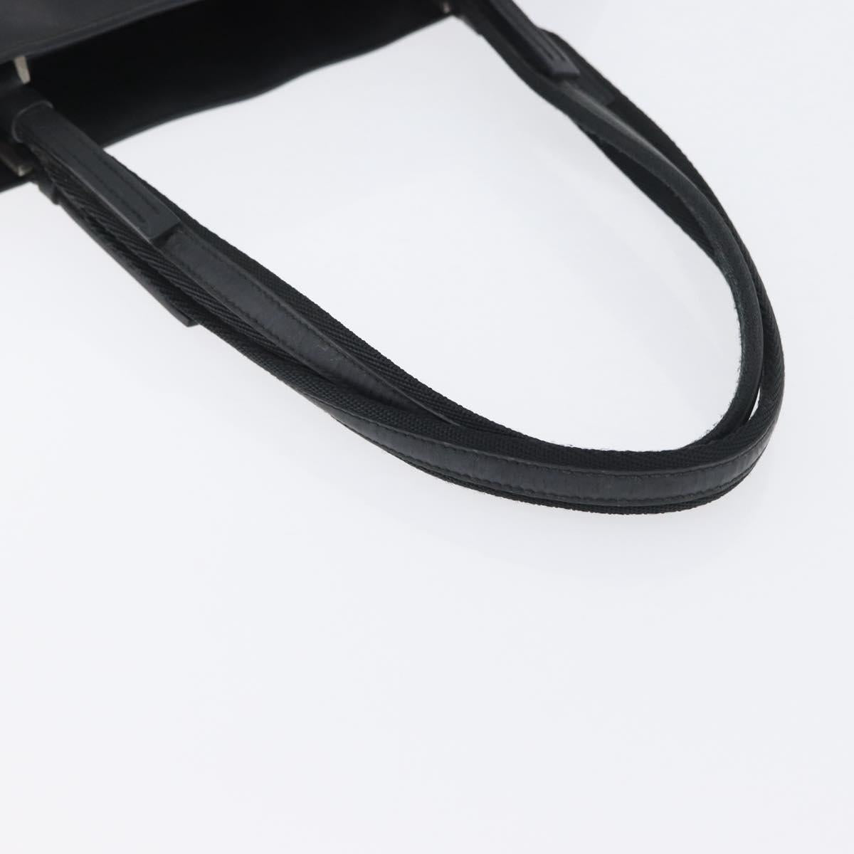 PRADA Tote Bag PVC Black Silver Auth 170971