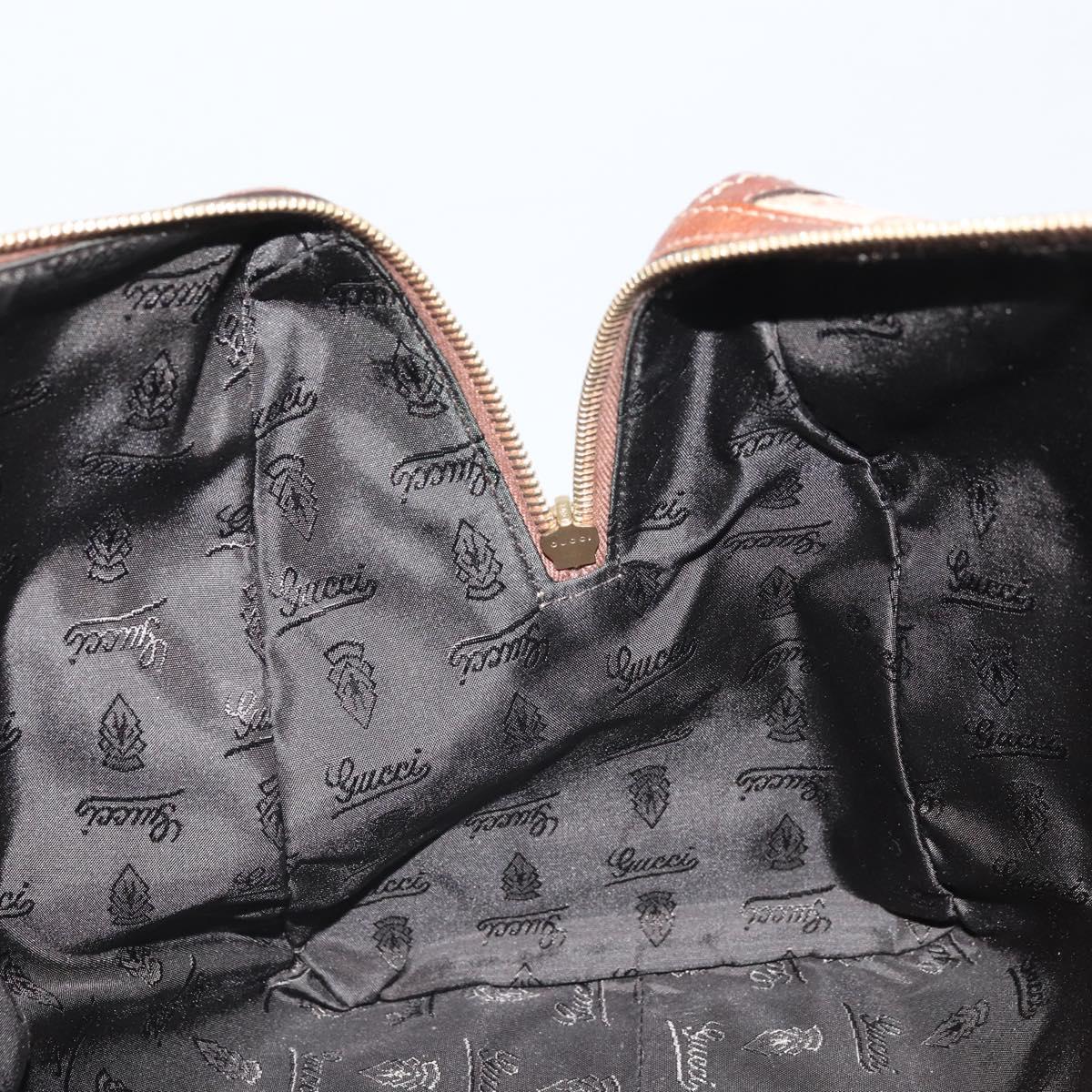 GUCCI GG Crystal Boston Bag Coated Canvas Pink Gold 181488 Auth 170991