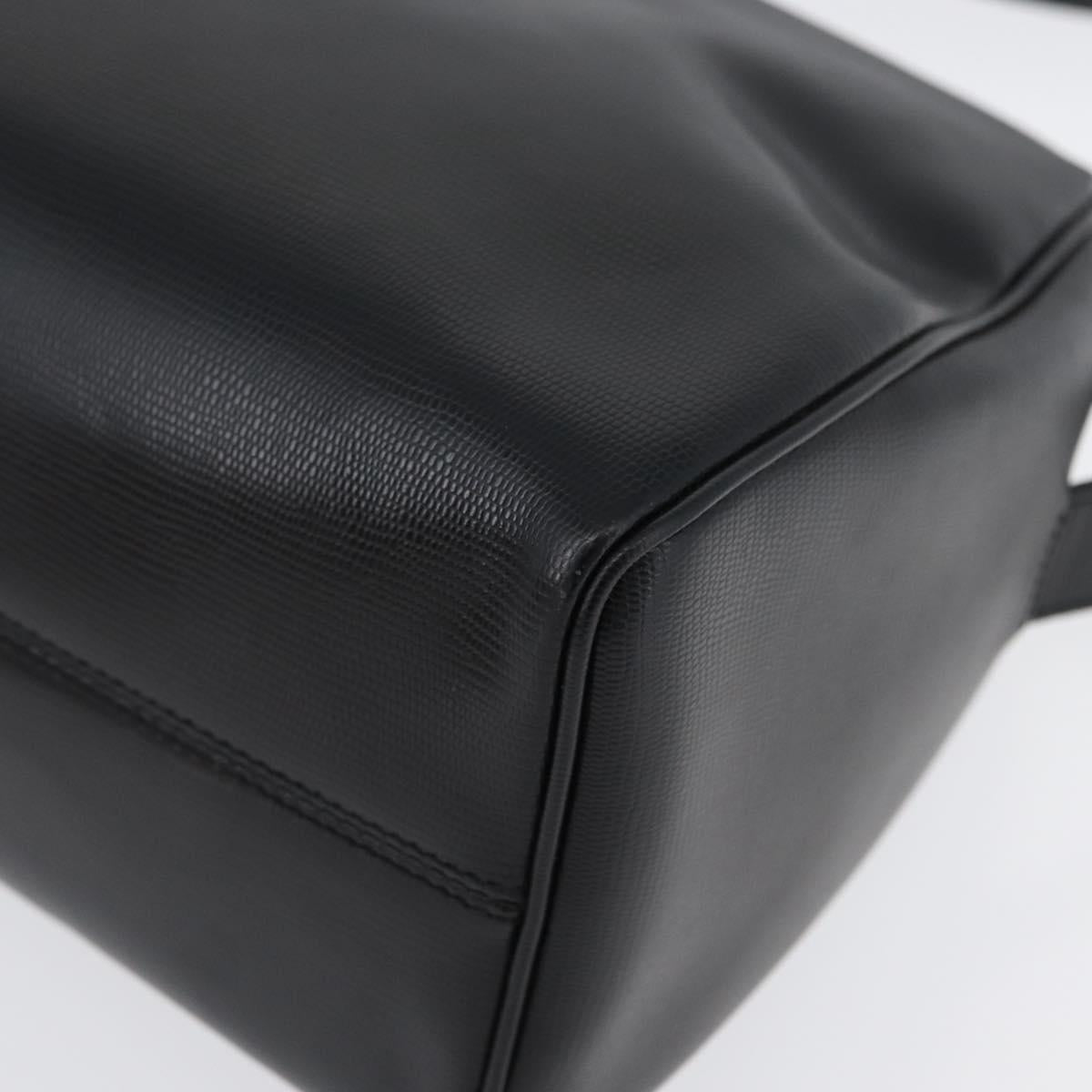 CELINE Circle Shoulder Bag Leather Black Gold Auth 170992