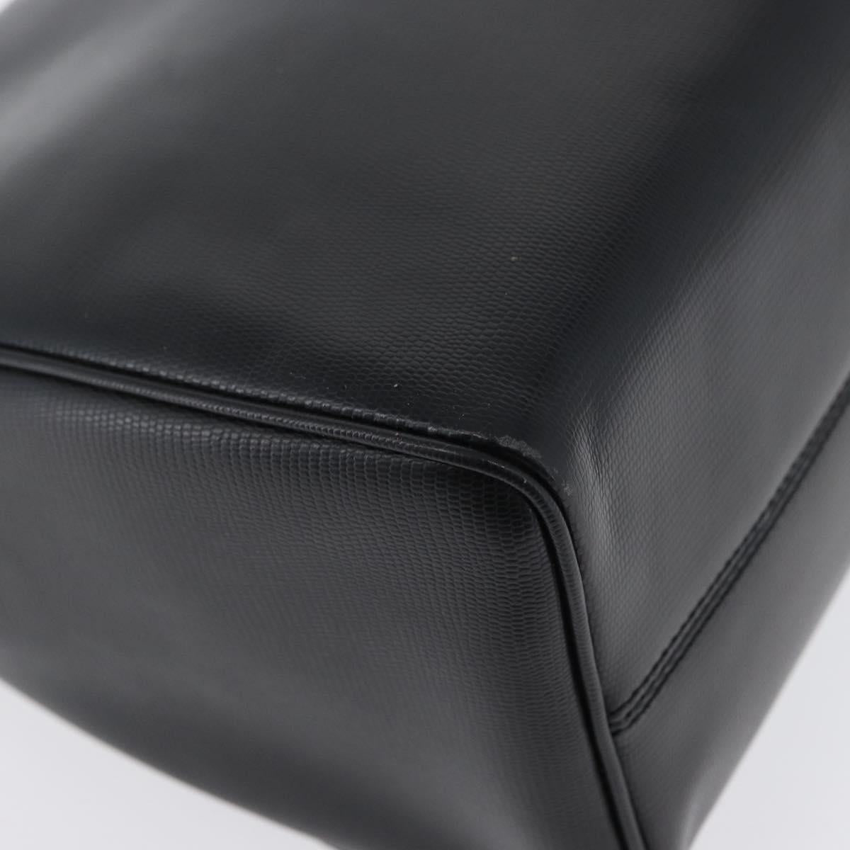 CELINE Circle Shoulder Bag Leather Black Gold Auth 170992