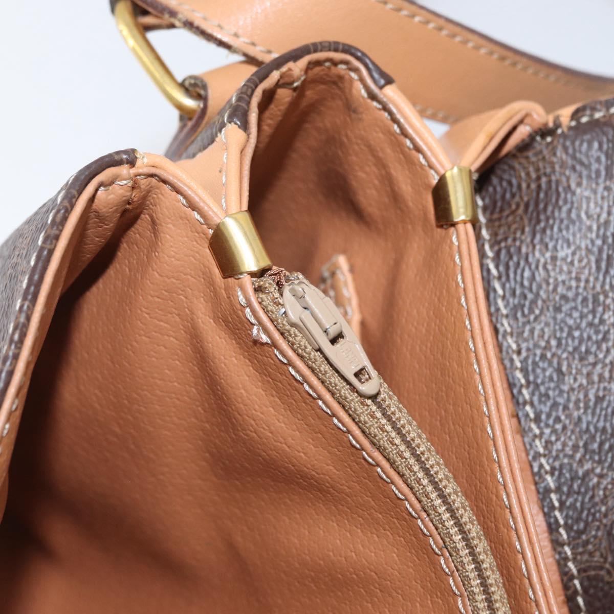 CELINE Macadam Canvas Shoulder Bag PVC Leather Brown Gold Auth 170993