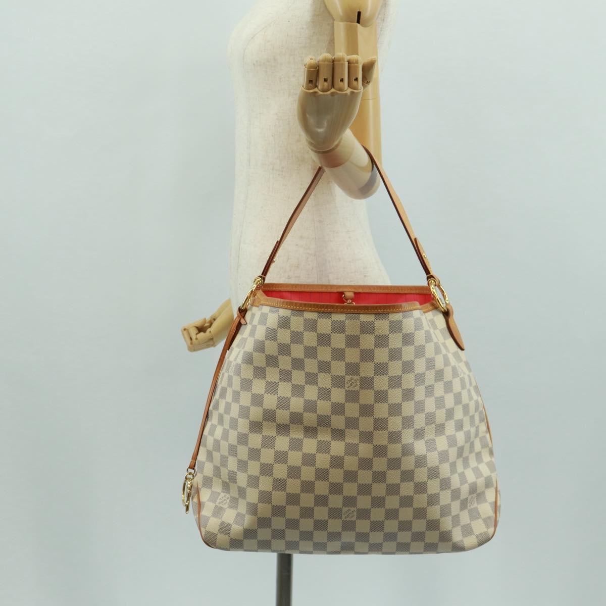 LOUIS VUITTON Damier Azur Delightful MM Shoulder Bag N41448 LV Auth 171015V