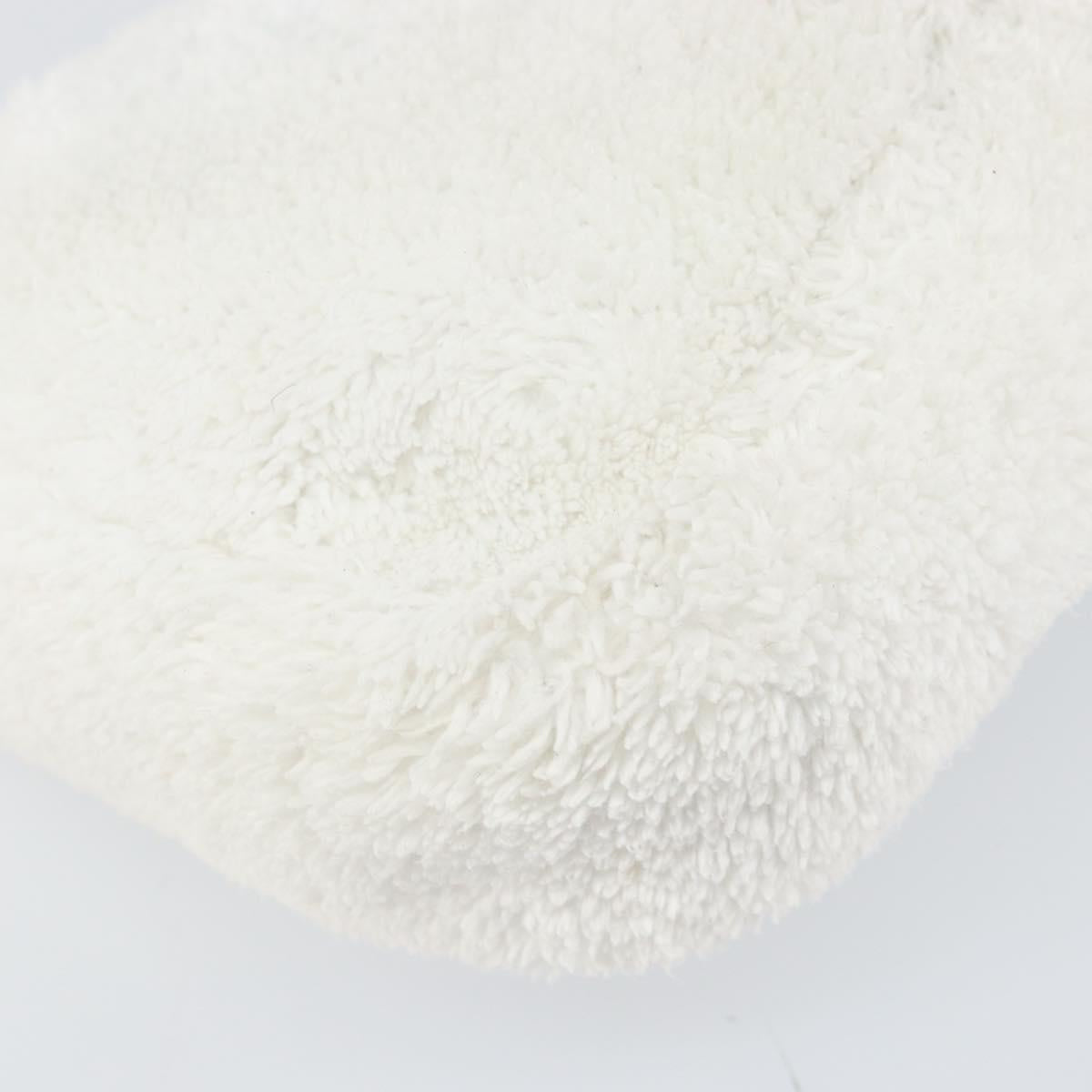 PRADA Hand Pouch Pile White Auth 171022