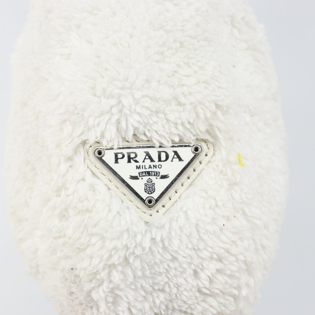 PRADA Hand Pouch Pile White Auth 171022