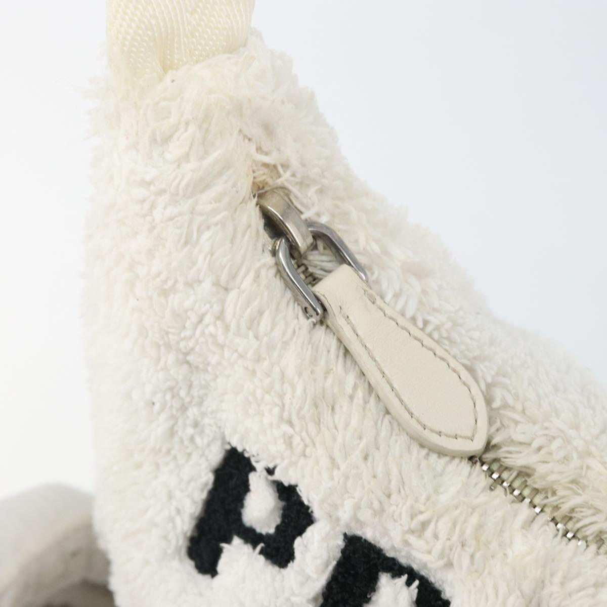 PRADA Hand Pouch Pile White Auth 171022