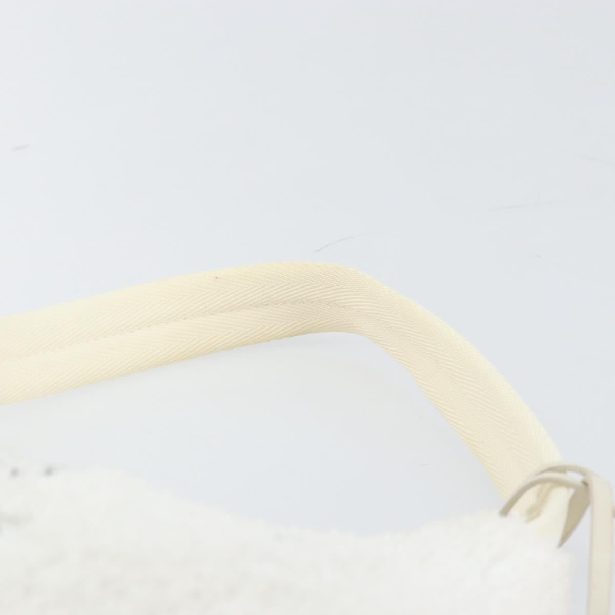 PRADA Hand Pouch Pile White Auth 171022