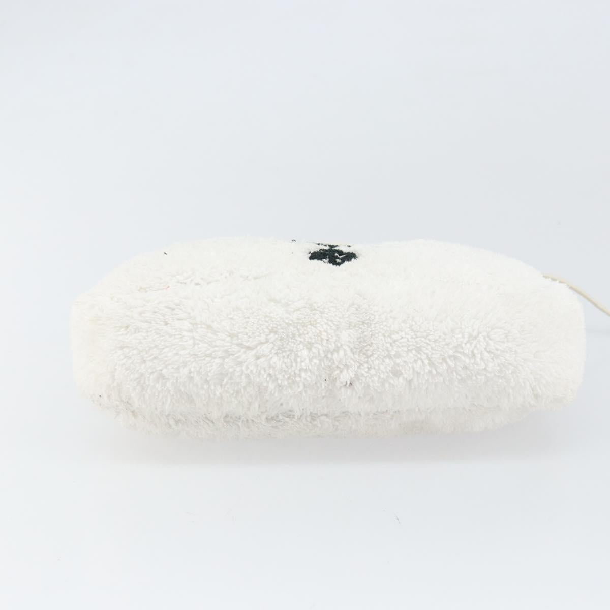 PRADA Hand Pouch Pile White Auth 171022