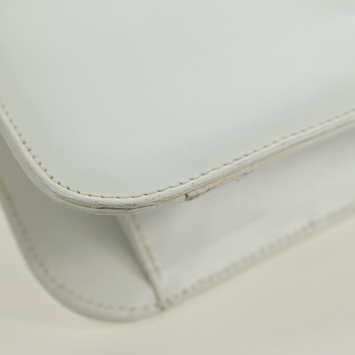 Salvatore Ferragamo Hand Bag Leather White Gold Auth 171023A