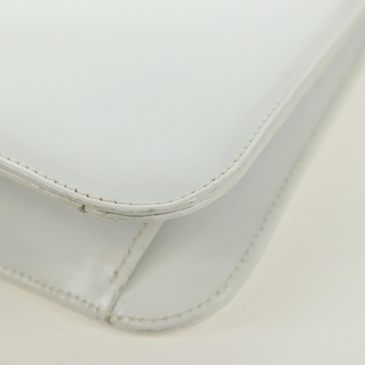 Salvatore Ferragamo Hand Bag Leather White Gold Auth 171023A