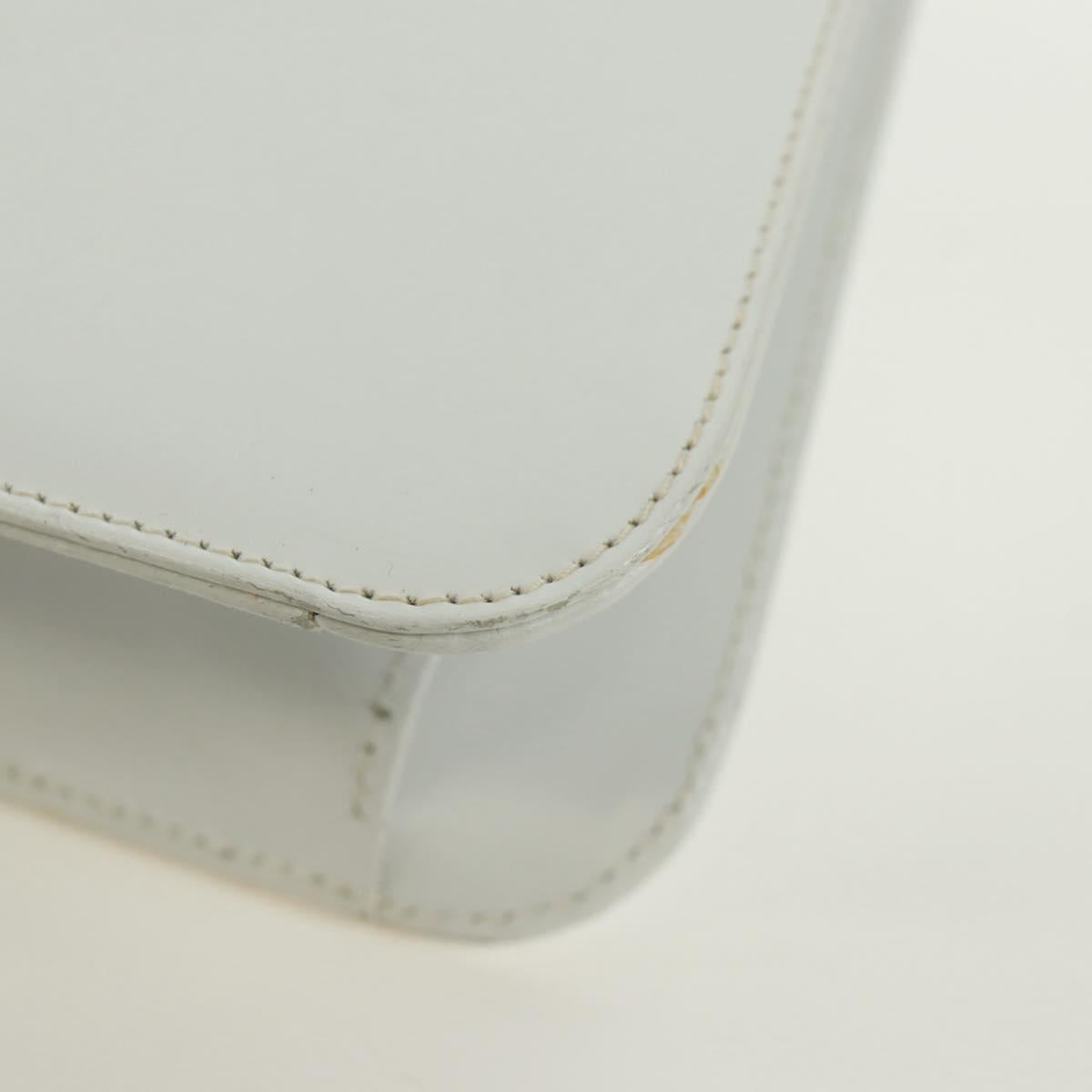 Salvatore Ferragamo Hand Bag Leather White Gold Auth 171023A
