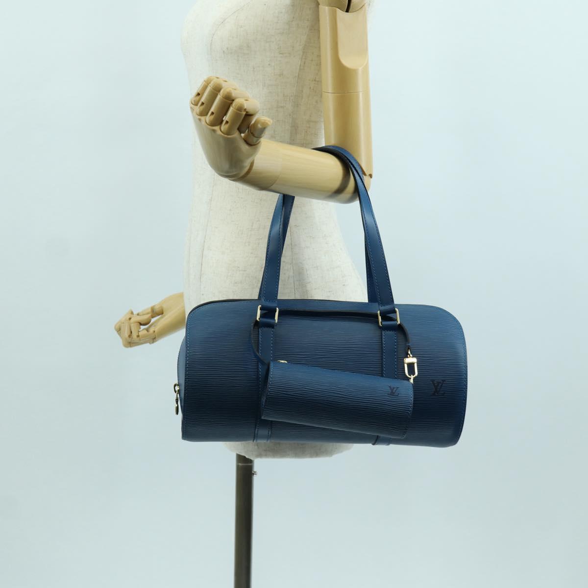 LOUIS VUITTON Epi Soufflot Hand Bag Blue M52225 LV Auth 171029A