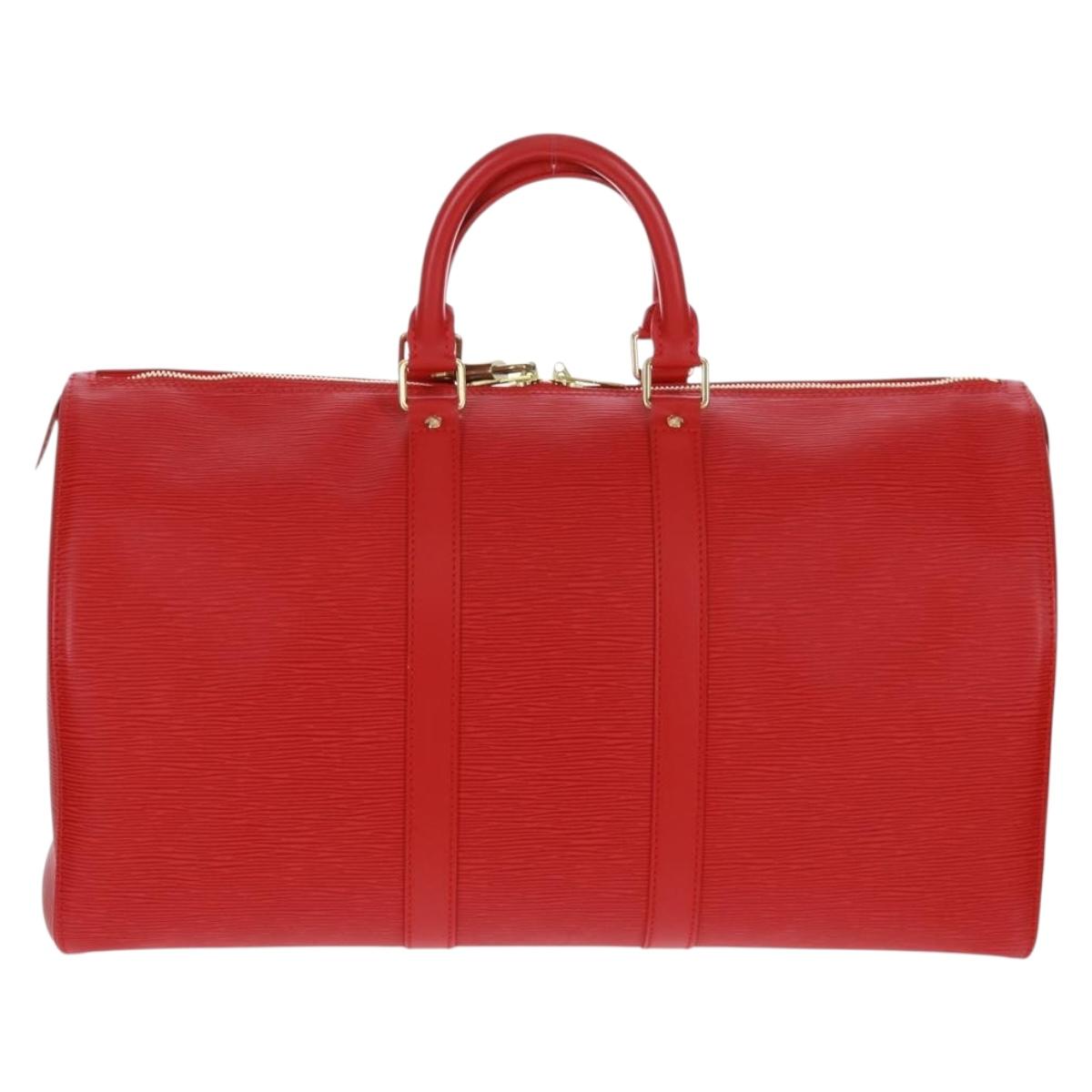 LOUIS VUITTON Epi Keepall 45 Boston Bag Red M42977 LV Auth 171030SAV