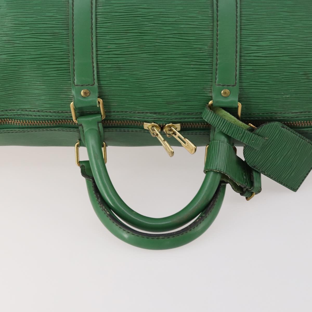 LOUIS VUITTON Epi Keepall 55 Boston Bag Green M42954 LV Auth 171031