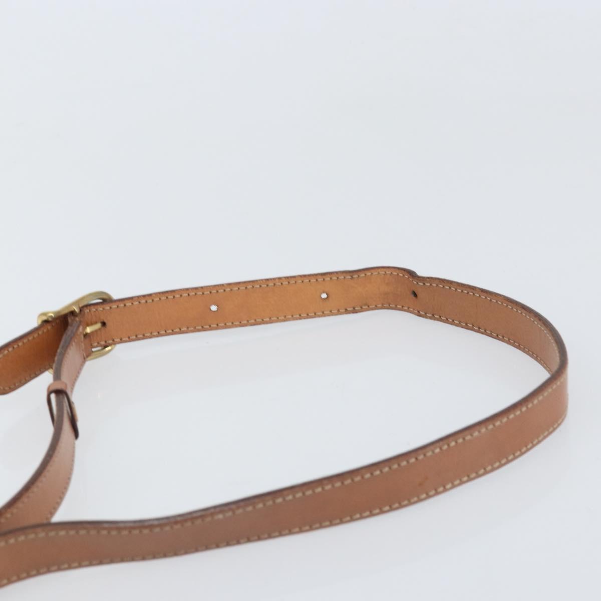CELINE Macadam Canvas Circle Shoulder Bag PVC Leather Brown Gold Auth 171041