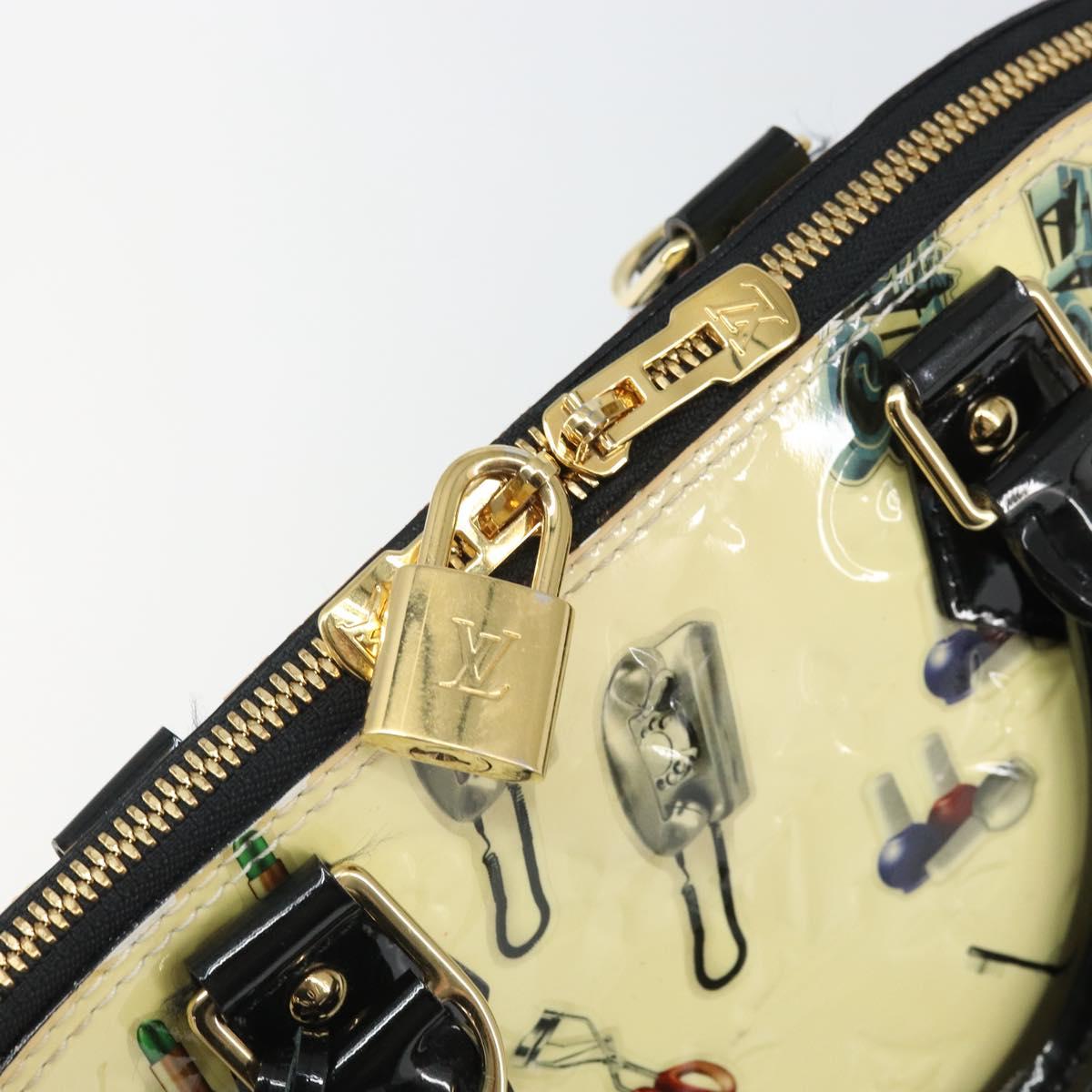LOUIS VUITTON Vernis Sticker Print Alma PM Hand Bag White M50466 LV Auth 171045