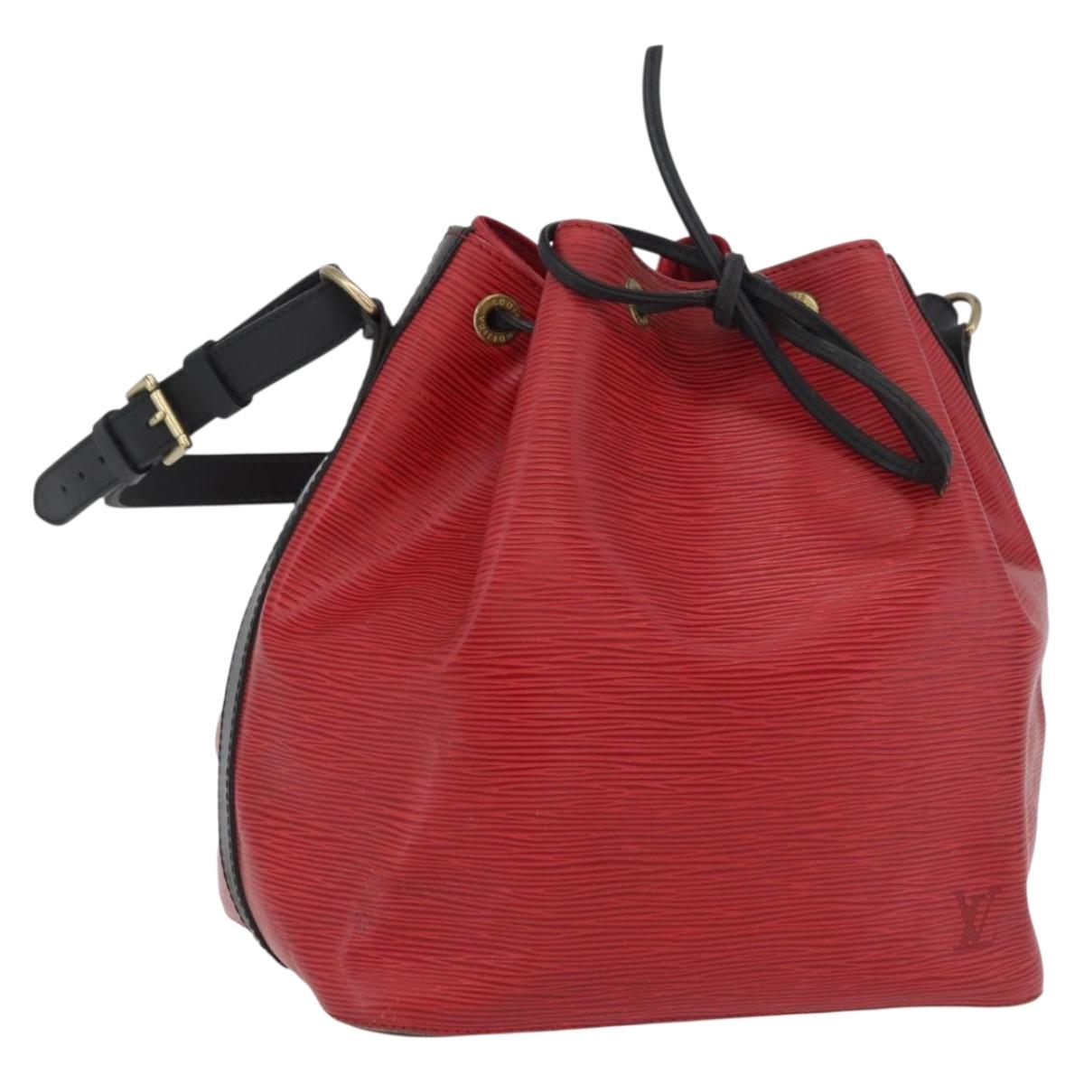 LOUIS VUITTON Epi Petit Noe Shoulder Bag Bicolor Black Red M44172 Auth 171047