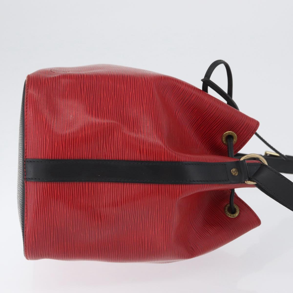 LOUIS VUITTON Epi Petit Noe Shoulder Bag Bicolor Black Red M44172 Auth 171047